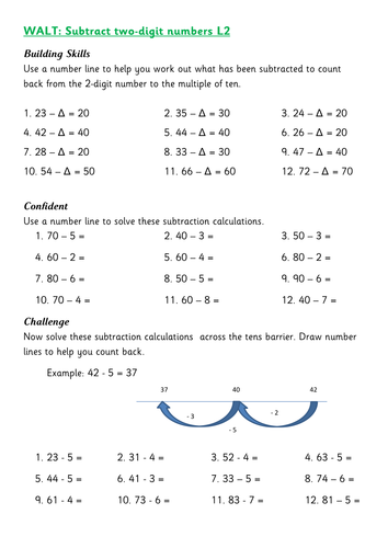 Y3 vertical subtraction, 3 levels, problems
