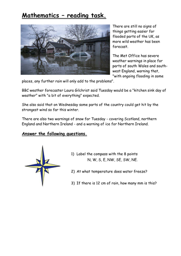 Reading homework - literacy in Maths | Teaching Resources