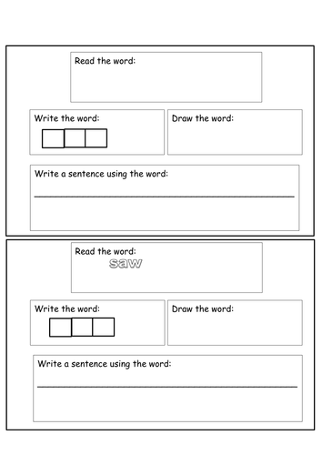 High frequency words worksheet