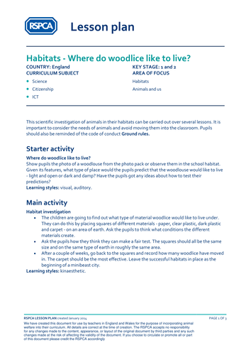 Habitats - Where do woodlice like to live?