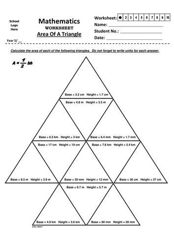Year 5 - Area of Triangle (1)