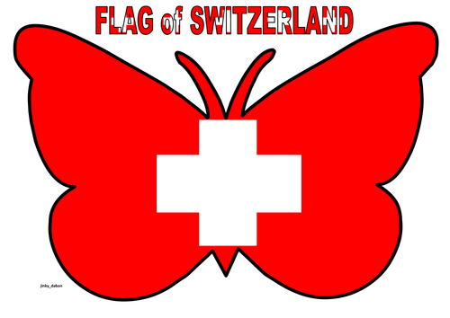 Butterfly Themed Flag of Switzerland