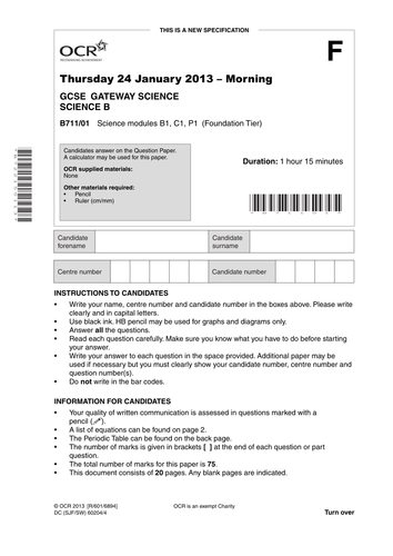 Science coursework marking scheme