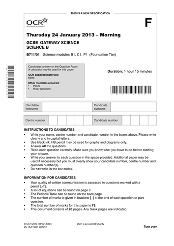 Ocr chemistry coursework past papers