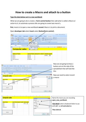 how to create a macro and attach it to a button