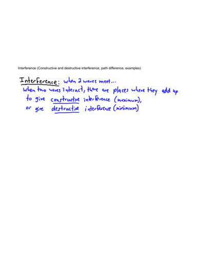 Waves - Interference (1/2) | Teaching Resources