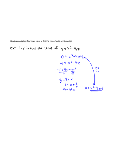 Solving quadratics 1