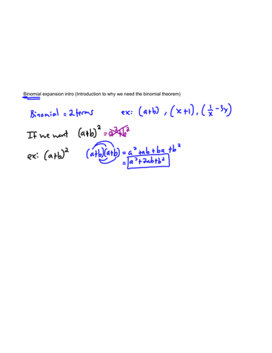 Binomial expansion intro