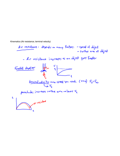 Air Resistance - Kinematics
