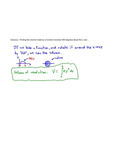 Calculus - Integrals - volume of revolution