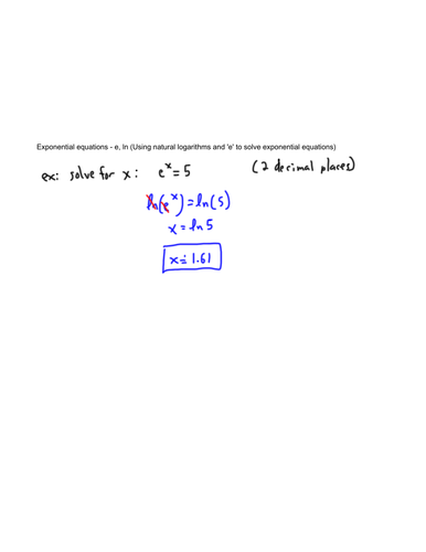 Exponential equations - e, ln