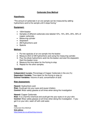 Carbonate Ores Method