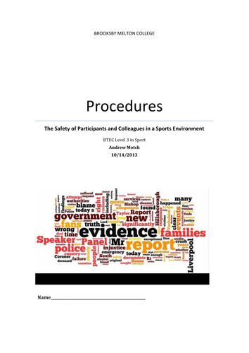 Procedures Workbook