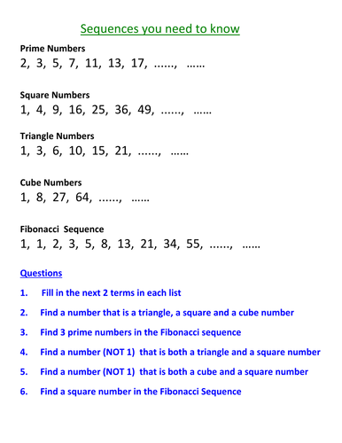 Sequences | Teaching Resources