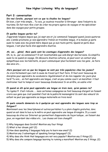 CfE New Higher: why learn languages