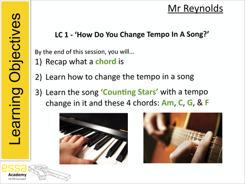 'Counting Stars' by One Republic Lesson
