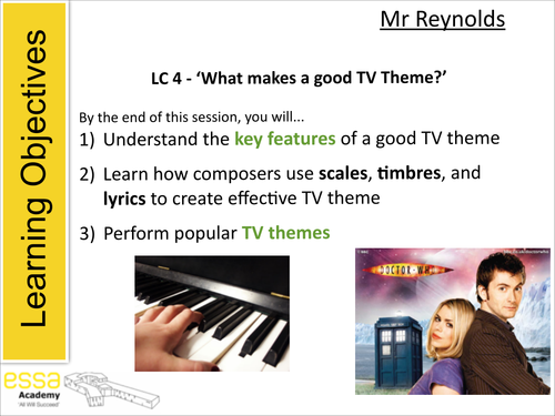 TV Themes Lesson incl. Wallace and Gromit