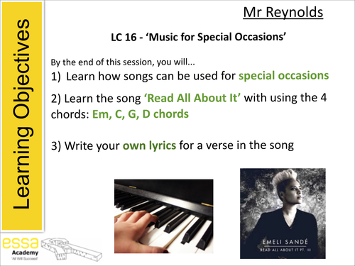 'Read All About It' by Emeli Sande Lesson