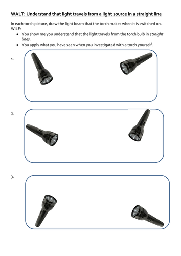 how does light travel ks2 tes