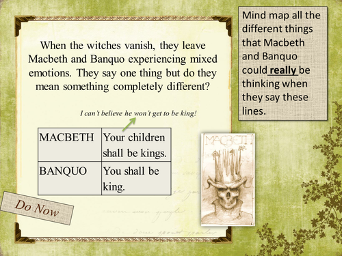 Year 9 Macbeth Scheme of Work - Lesson 5