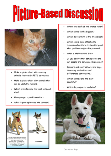 Picture-Based Discussion: cats versus dogs.