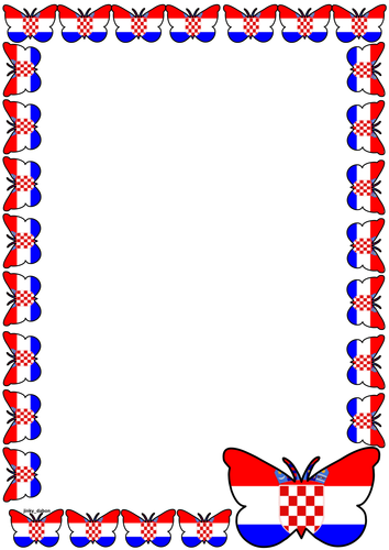 Croatia Flag Themed Lined Paper and Pageborders