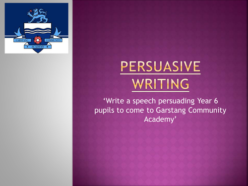 Persuasive Speech/Writing