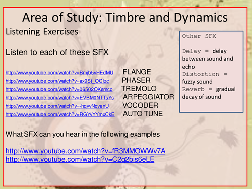 AQA GCSE MUSIC LISTENING IDEAS