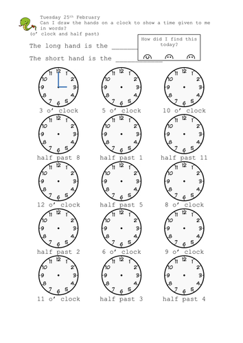 Drawing The Time Teaching Resources
