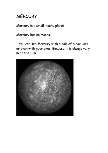 Planets information sheets | Teaching Resources