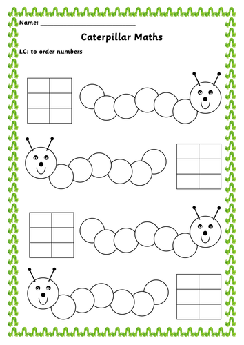 Ordering Numbers Caterpillars By Renosparks Teaching Resources Tes