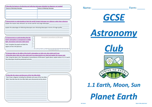 GCSE Astronomy (Edexcel) workbooks