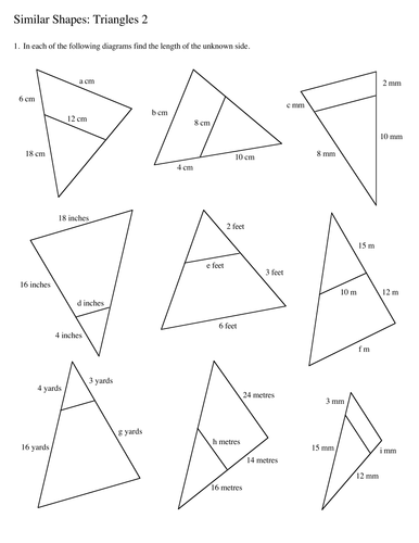 Similar shapes: Triangles 2
