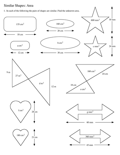 Similar Shapes Area Teaching Resources 4075