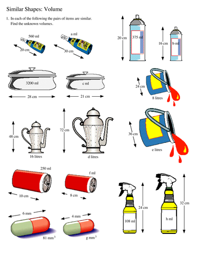 Similar shapes: Volume