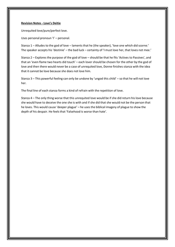 Donne - Love's Deity