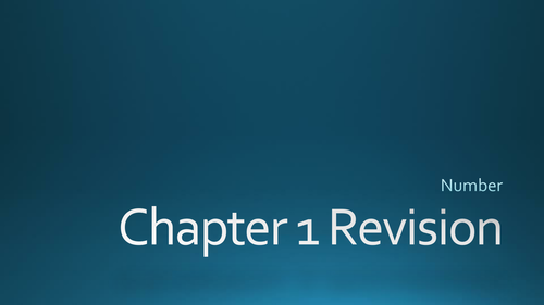 Edexcel chapter 1 revision
