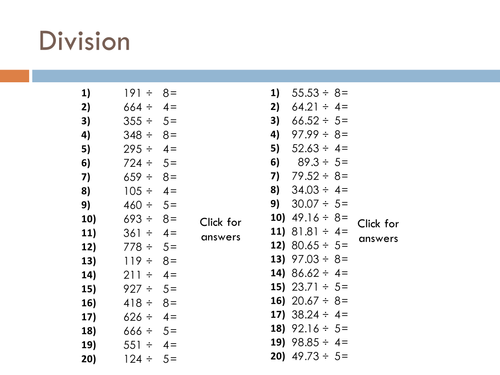 division worksheet teaching resources