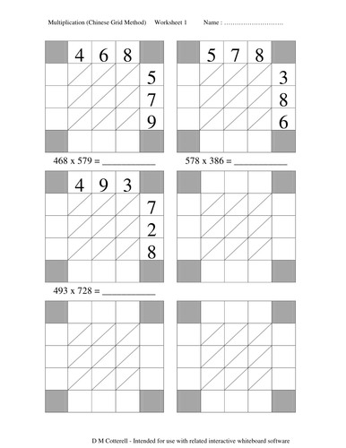  Chinese Multiplication And Grid Method By Rachelp6406 UK Teaching Resources TES