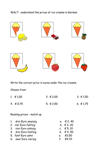 Ice-creams and Prices