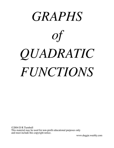 Graphs of Quadratic Functions