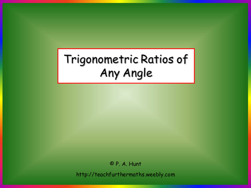 Trig. Ratios of Any Angle