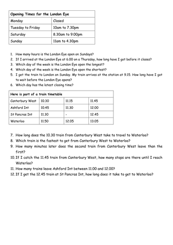 igcse 4 worksheets maths grade for Resources KS2 Timetables Teaching EmmaJ18   by