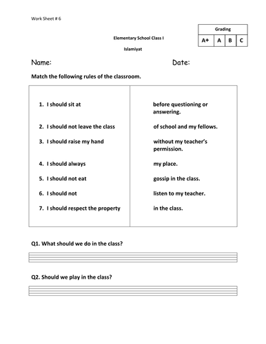 manners worksheet teaching resources