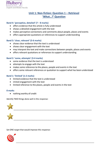 AQA Language Unit 1 - Retrieval (Q1)