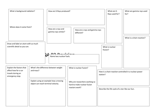 aqa gcse physics p2 revision worksheets teaching resources