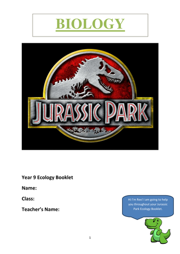 Jurassic Park Ecology Booklet