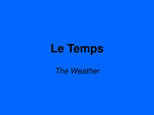 The Weather in French
