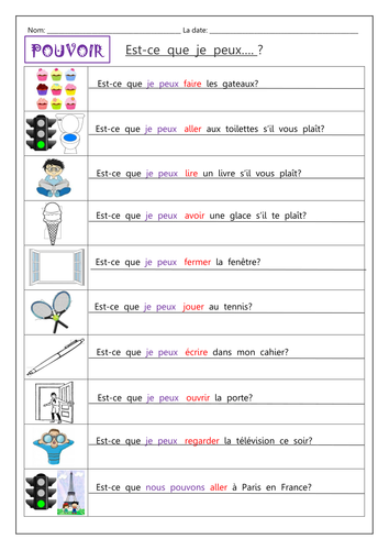 Practising the French verb POUVOIR