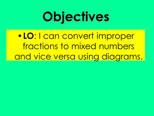 Improper fractions and mixed numbers